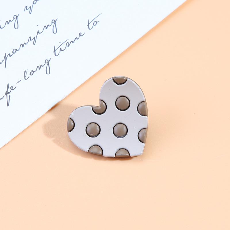 

10 шт. металлических пуговиц «любовь», нишевая одежда, красивые изысканные пуговицы, аксессуары для женского пальто, свитера, кардигана, маленькие пуговицы 5 #meter + coffee dot * 20MM * heart shape