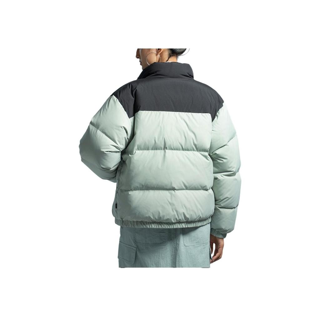 Vans Color Block Design Stand Collar Soft Comfortable Long Sleeve Down Jacket Unisex Outerwear Gray-Green VN000P30ZRT