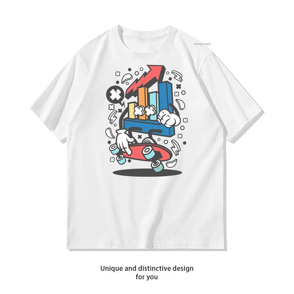 

Economic Rollercoaster cotton T shirt Unisex Adult couple streetwealtops tee Short sleev Casual 4XL