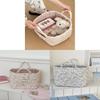 Vintage Velvet Peony Storage Basket With Floral Pattern For Home Organization