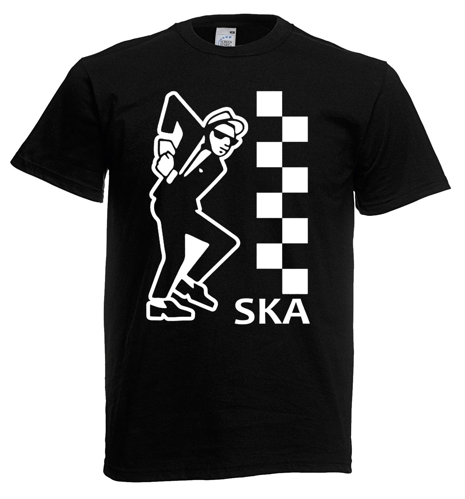 Adults Ska Music Vintage Dancing Unisex 1970s 1980s Chequered Unisex Black TShirt 2XL