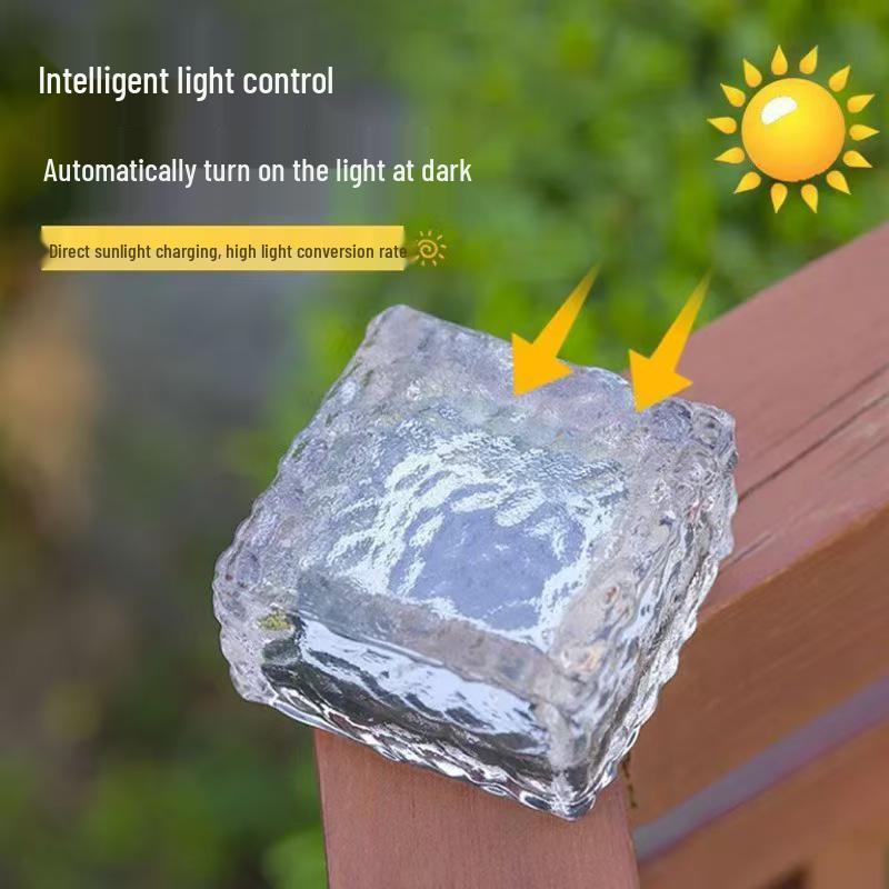 Solar Ice Brick Induction Light for Outdoor Garden Steps