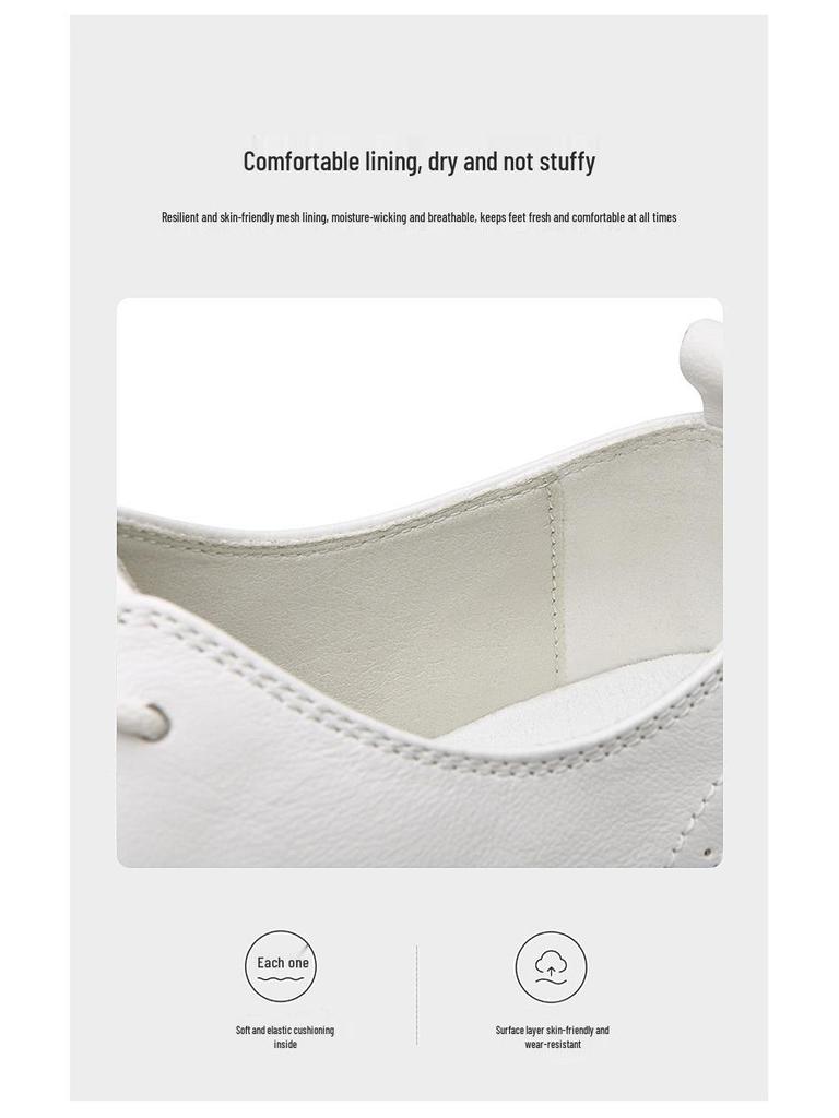 Pánské bílé ležérní skate boty s vrchní částí z pravé kůže a šlachovitými podrážkami