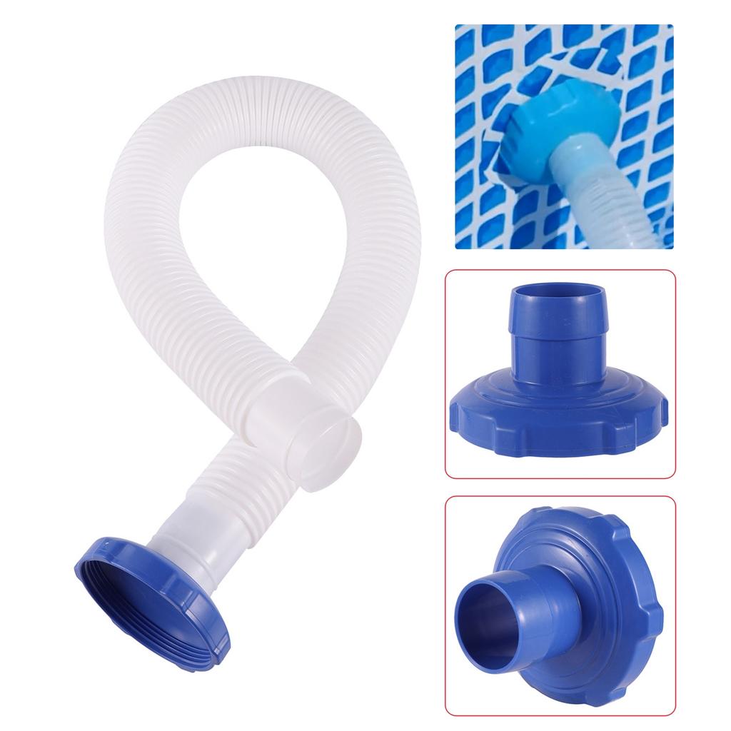 1 zestaw Adapter Skimmera Basenowego i Uchwyt Ścienny Rura 80cm Biały Wąż 40mm Złączka Zaczepowa do 80mm Gwintu Wewnętrznego Niebieski Złączka Akcesoria do Czyszczenia Basenu