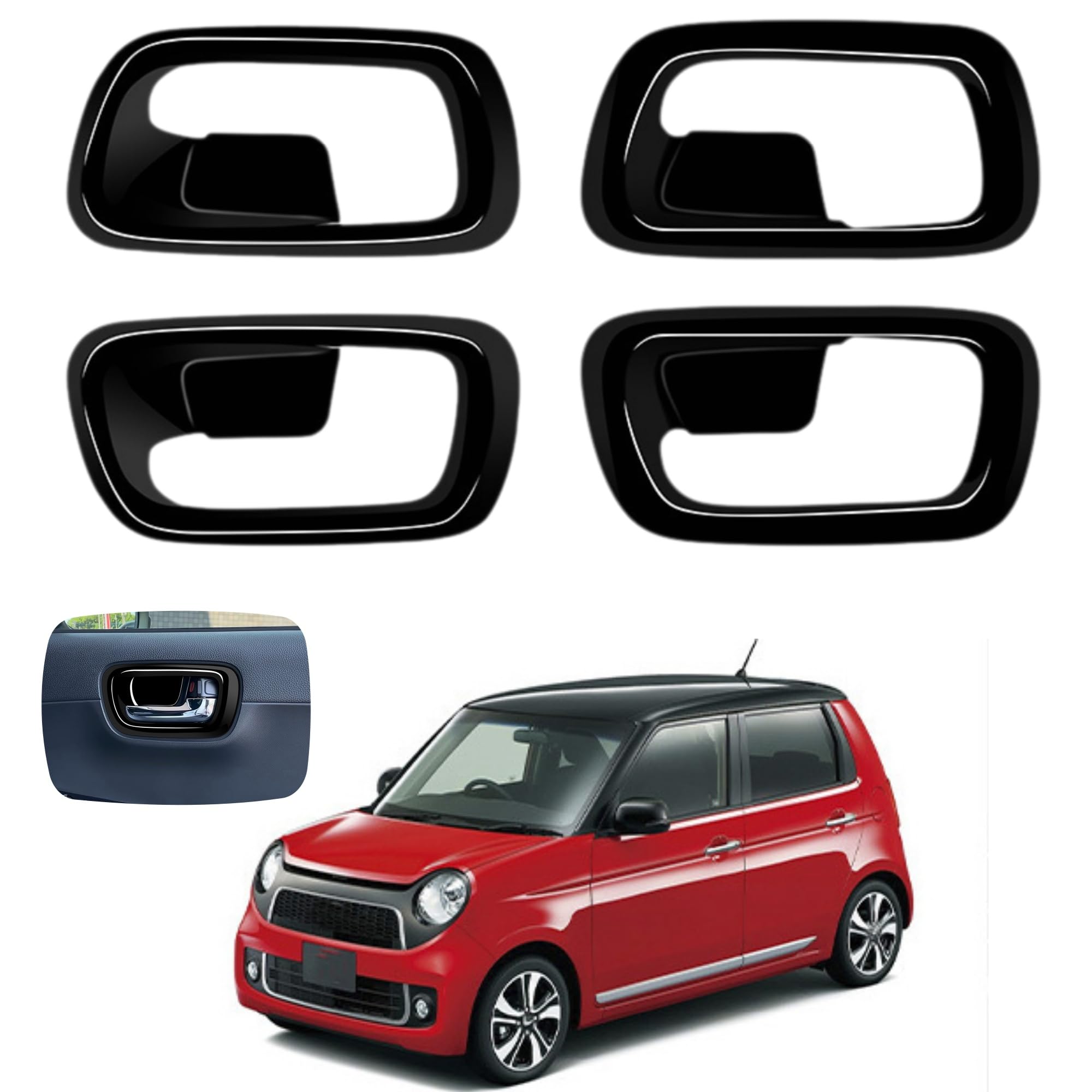 

Glealcco Interior Door Handle Panel Covers for the New Custom Interior Parts N-ONE (JG3/JG4) - (Black) чёрный