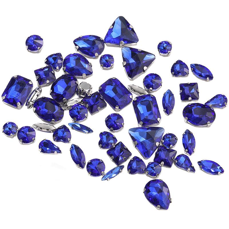 Factory Hot Sale Rhinestones Popular Colors Mix Shapes Sew On Rhinestones Claw Glass Rhinestones for Wedding Dress