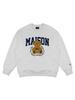 LA MAISON STUDIO Women'S Crop Bearfriends Boucle Sweatshirt Ash Grey (Fcc3Ts449W)