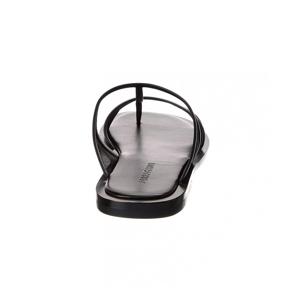 Salvatore Ferragamo Ferragamo Gioventu Leather   Mesh Sandal Black