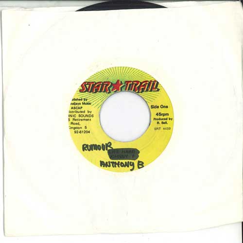 

7inch Record ANTHONY B - Rumour NONE STAR TRAIL Jamaica Reggae, Ska & Dub Used