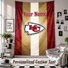 Nástěnná tapisérie s vlastním jménem a textem, Dekorační tapisérie Kansas City Chiefs pro ložnici
