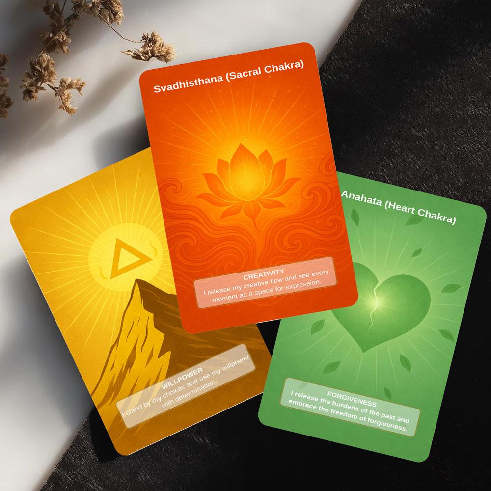 50 Card Deck Chakra Intention Oracle Cards Self-Connection Energy Adjustment Practices Borad Game