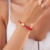 Chinese Style 2025 Snake Year Beads Bracelet For Women And Men Lucky Red Handwoven Rope Bracelet New Year Party Jewelry Gifts