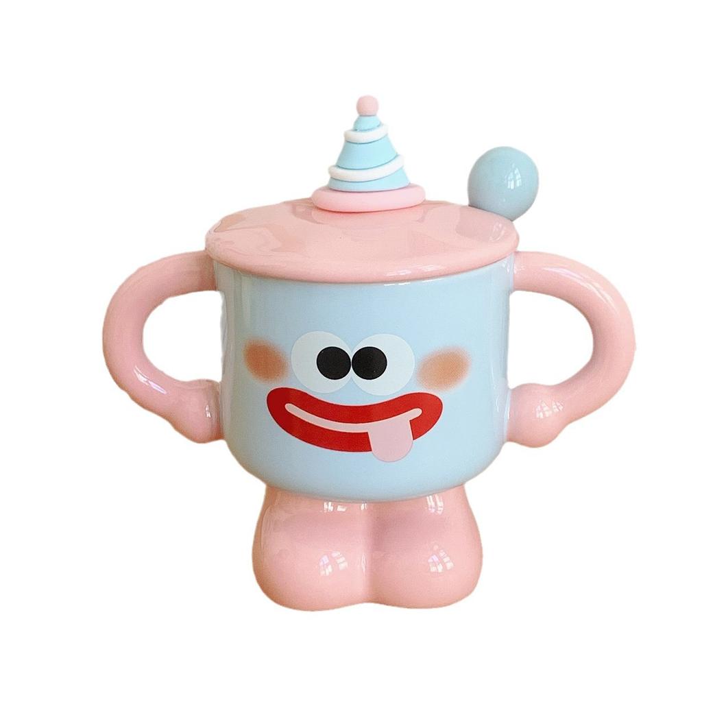 Mug With Lid Spoon Cute Cup Ceramic Strange Water Cup Couple Give Girl Birthday Gift Souvenir