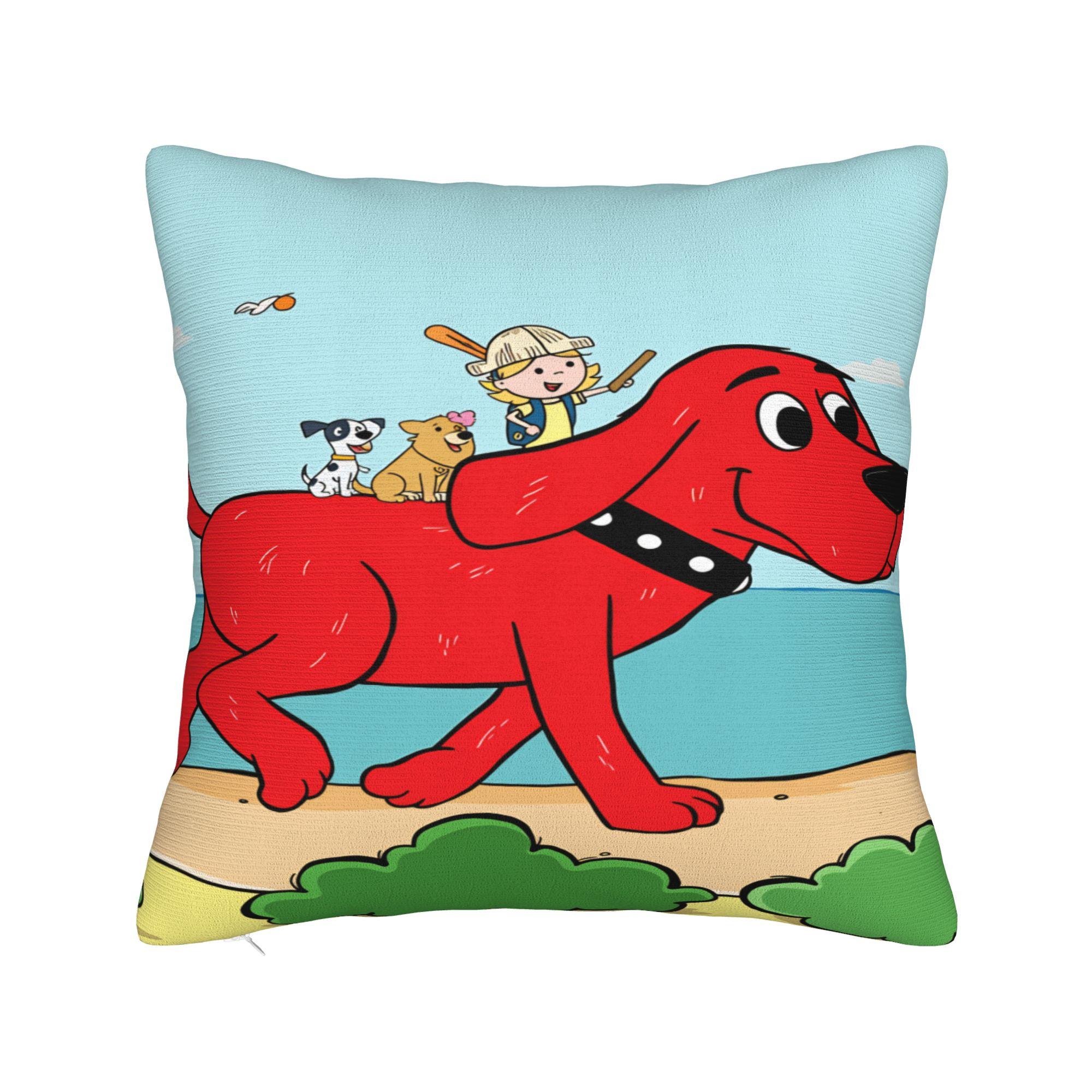 Pillow Case C-Clifford the Big Red Dog Soft  Pillow Cover For Sofa Home Decor Novelty Pillowcases 12x12Inch