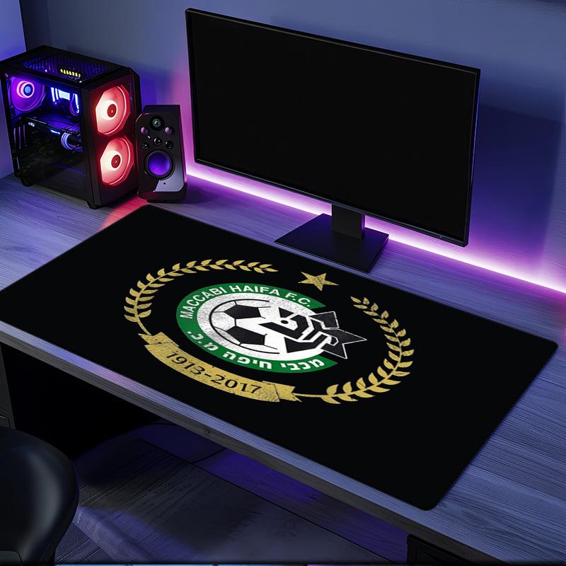 Maccabi Haifa Football Crest mouse pad, rubber base, esports desk mat, mouse pad for gamers and office use, gaming desk , easy to clean mat