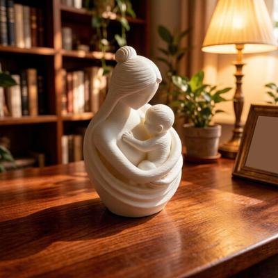 Beeldje van een moeder met baby, 3D-geprint, beeldje van moeder en kind voor de babykamer, tafeldecoratie, Moederdagcadeau voor een kersverse moeder