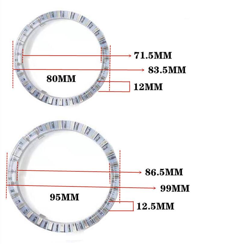 Angel Eyes Multi-Color RGB LED Halo Rings Lights Dynamic Sequential Flowing Turn Signal Running Lamp For Headlight
