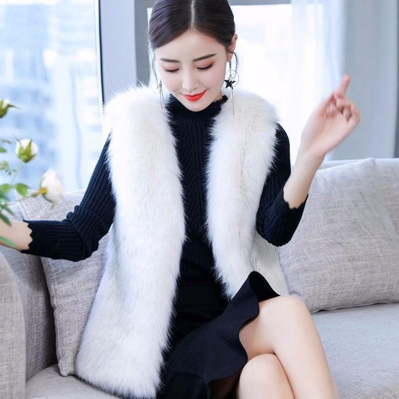 

Жилет из искусственного меха женский короткий осенне-зимний новая мода утолщенный жилет из искусственного меха норки куртка мода 2XL белый