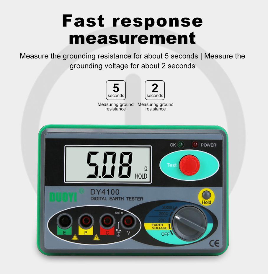 DY4100 High-Precision Digital Ground Resistance Tester for Lightning Protection