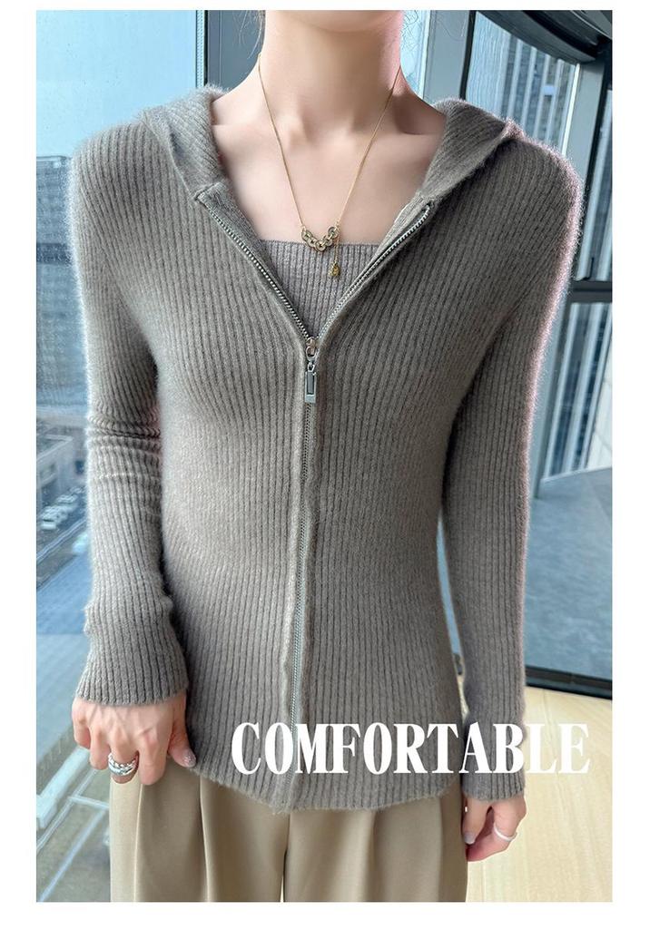 Autumn/Winter 100% Wool Hooded Pullover Sweater: Loose Knit Top Base Layer Hoodie
