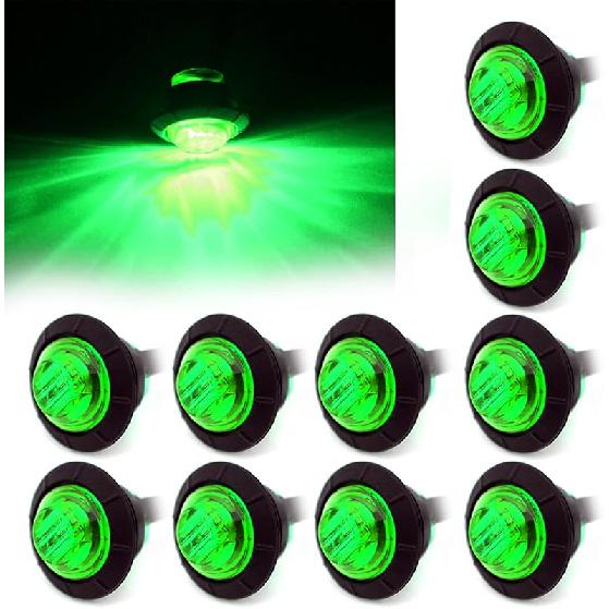 FXC 'Purishion 10X 3/4 In' Round LED Clearence Light Front Rear Side Marker Indicators Light For Truck Car Bus Trailer Van Caravan Boat, Taillight