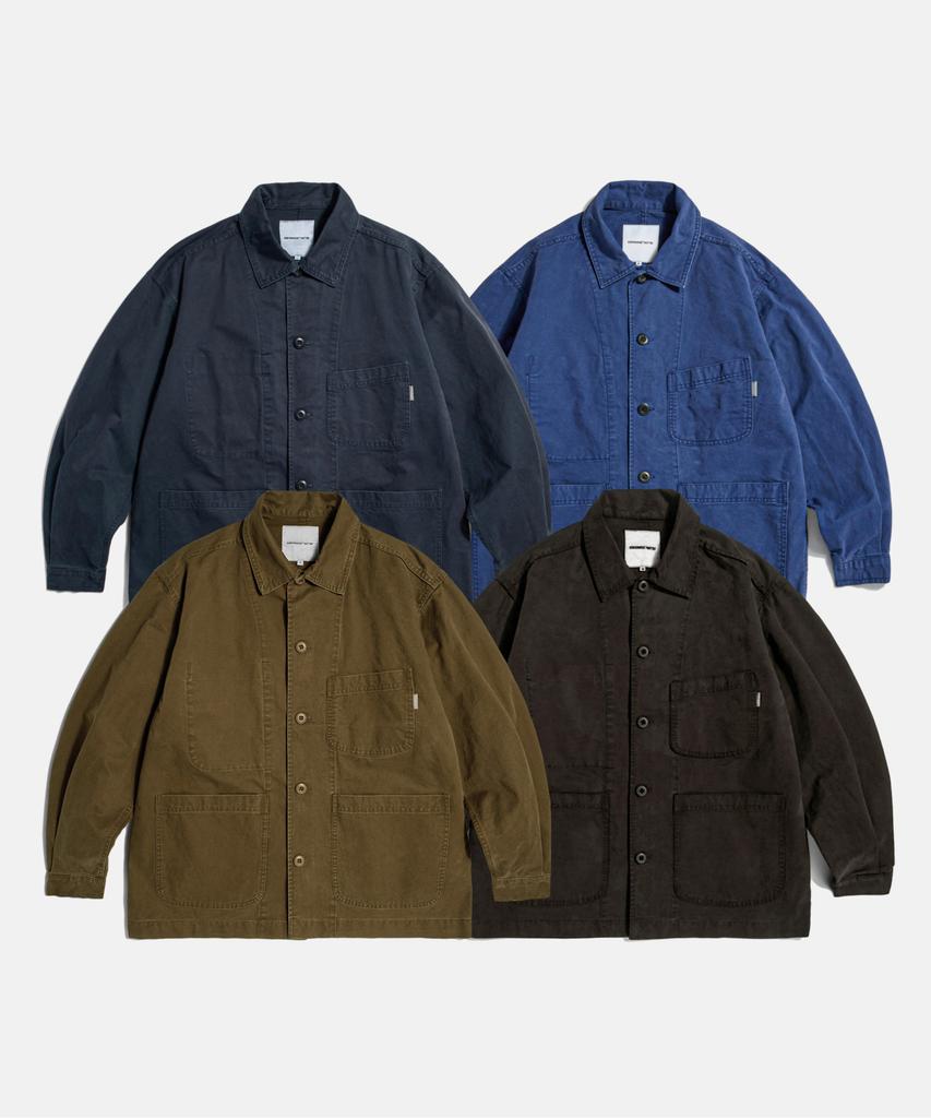 Spionage Französische Weite Arbeitsjacke (Molton) Gewaschenes Braun