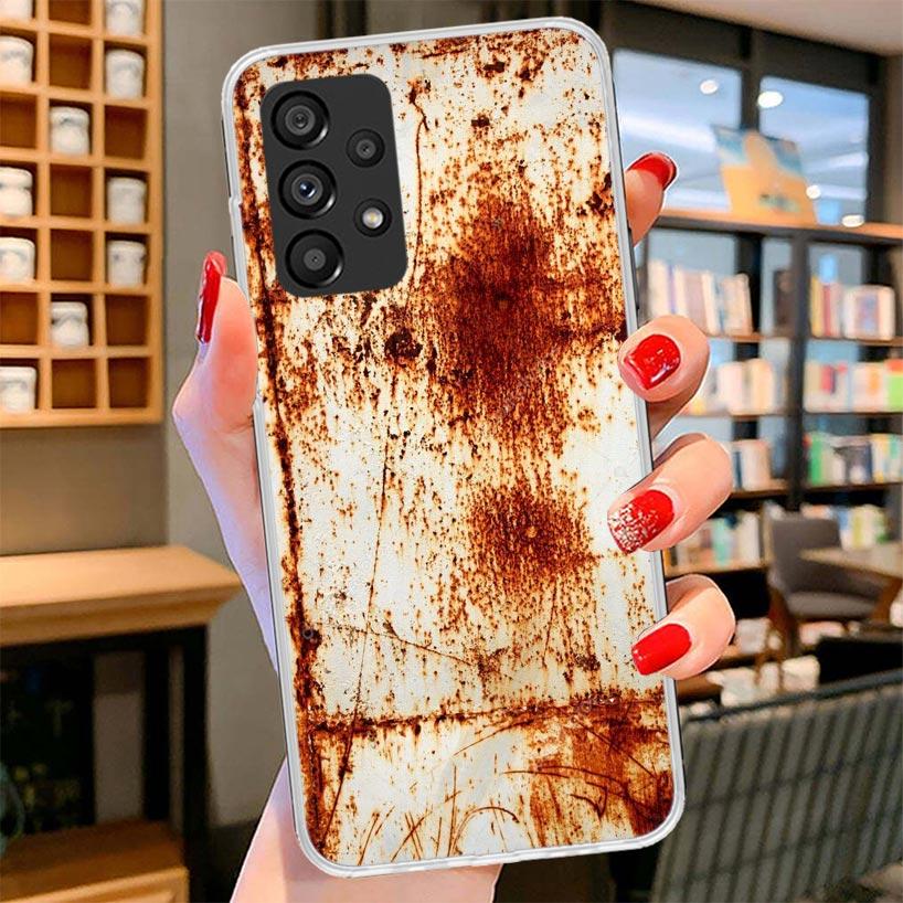 Vintage Industrial Style Rusty Pattern Phone Case For Samsung Galaxy A12 A22 A32 A52 A72 A02S Phone Case Note 20 Ultra 10 S10 Pl