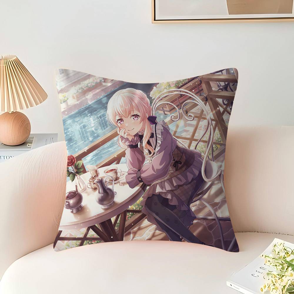 Shirasagi Chisato Pillow Cover for Bedroom Room and Living Room Sofa Decorative Cushion Cover