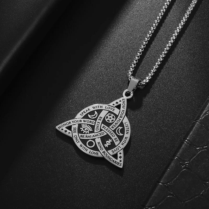 Collana con Ciondolo a Croce con Intreccio Celtico Nordico Vintage per Uomo Catena in Acciaio Inossidabile Gioiello Collana Amuleto