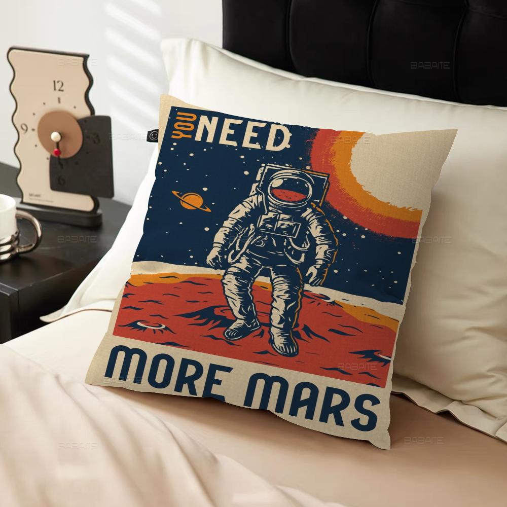 Art Painting Space Retro Alien Travel Landscape Cushion Cover Pillowcase Upholstery Sofa Throw Pillow Home Decor Pillowcas