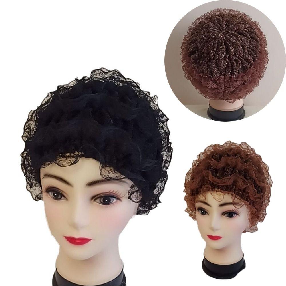 New Lace Wrap Women Turban Hat Breathable Mesh Bonnet Hats Acrylic Fibers Headband Cap Gift