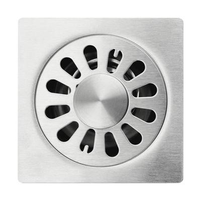 Dreno de chão de banheiro quadrado de aço inoxidável, anti-insetos e anti-odor, dreno de chão de drenagem rápida