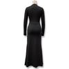 European Style Autumn Solid Color Long Sleeve Dress with Decorative Buckle