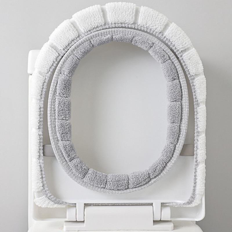 Thickened Warm Fluffy Toilet Seat Pad Universal O-shaped Plush Toilet Seat Cover Nordic Style Soft Padding For Toilet