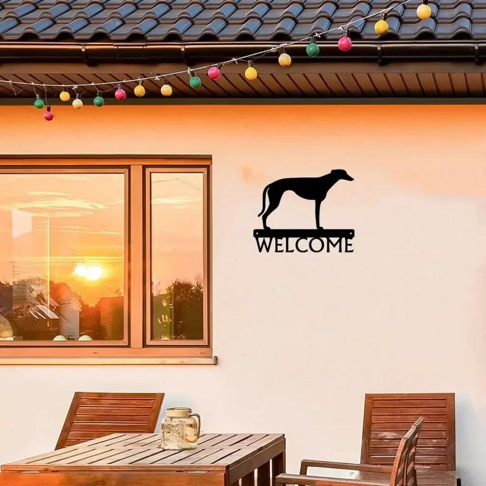 Windhund Hund Willkommen Zeichen Metall Ornamente Kunstwerk Wand Aufkleber Form Windhund Aufkleber Zeichen Metall Ornamente Willkommen Kunstwerk
