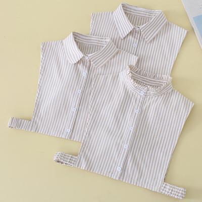 Seasonal Decoration Fake Collar Women'S Striped Shirt Collar Cotton Fake Collar Spring And Autumn Versatile Professional Fake Collar