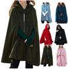 Gothic Open Front Hooded Cardigan Women Autumn Long Coat Solid Color Cloak Cape Winter Outdoor Jackets