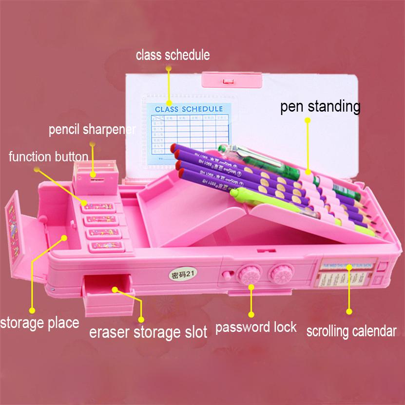 Pencil Case  Password Pen Case Unicorn Kawaii Pencilcases Multifunctional Pencil Box Korean School Stationery