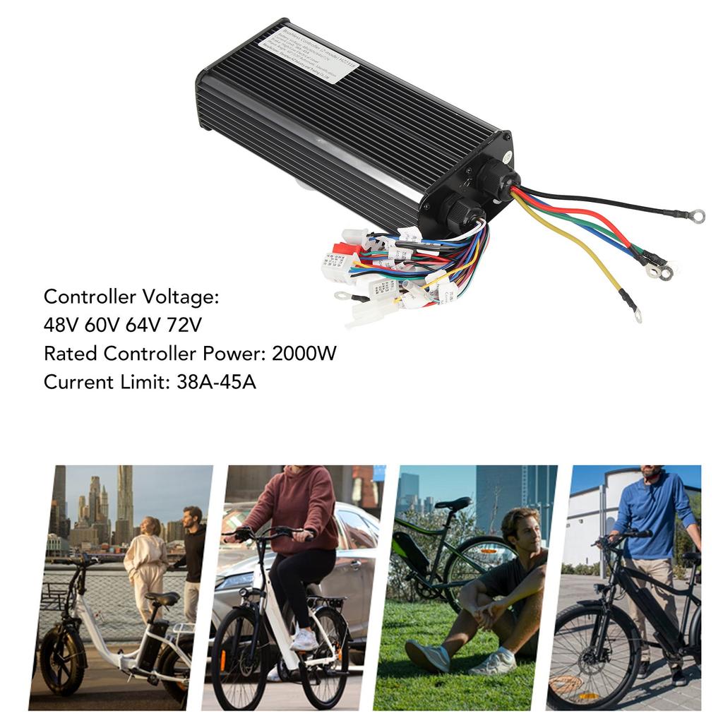 48V 60V 64V 72V 2000W 18 Tube Aluminium Alloy Electric Bike Brushless Motor Controller for Electric Bicycle Scooter