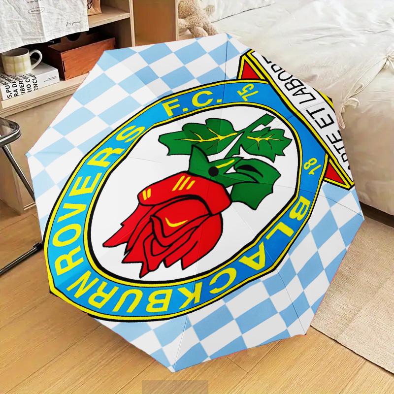 Blackburn Rovers  Umbrella Folding umbrella, automatic umbrella 8-Frame for Travel, camping Use Gift for Halloween Christmas