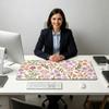 Large Mouse Pad Rubber Base Computer Mat Stain-resistant Floral Desk Pad  Work