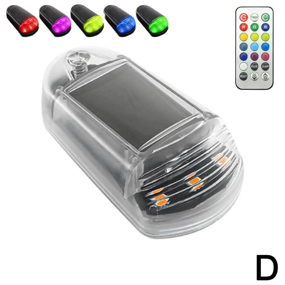 1pc Colorful Remote Control Car Motorcycle Decorative Solar Roof Lights 3led Auto Roof Lights Pickup Lights Warning Supplie E1i5