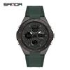 Sanda Men's Multifunctional Dual Display Luminous Waterproof Sports Watch for Teens