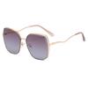 New Metal Full Frame Personalized Driving Cycling Sunglasses Travel Hollow Frame Sunglasses Light Color Film