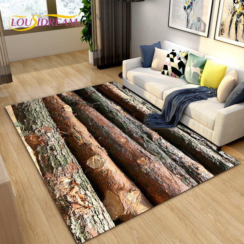3D Wood Grain Area Rug,Carpet Rug for Living Bedroom Sofa Doormat Decoration,Kitchen Hallway Balcony Kid Play Non-slip Floor Mat