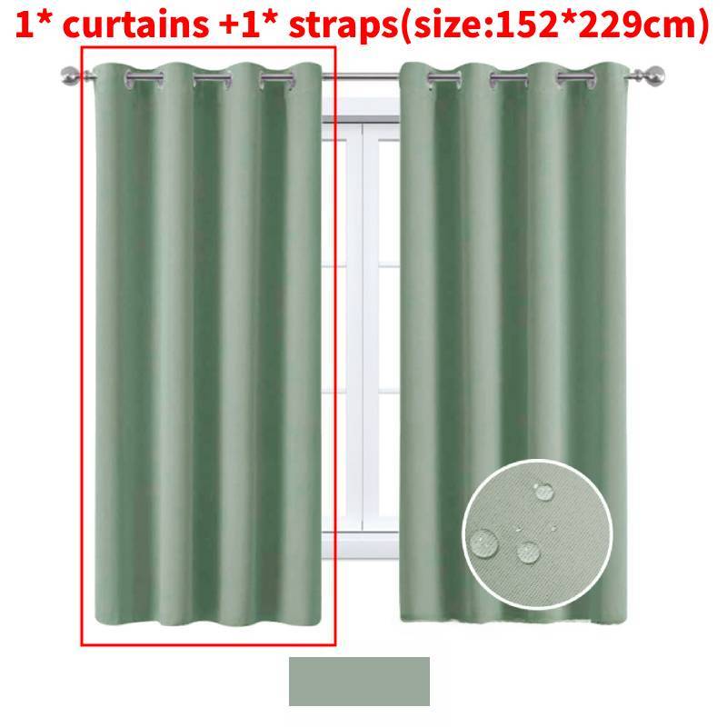 Nordics Full Blackout Solid Color Curtain With Polyester Fabric For Living Room And Bedroom Windows