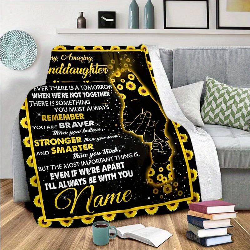 To My Granddaughter Customize Your Name Blanket Warm Comfortable And Soft Blankets Are Suitable For Home Lunch Break Blanket Office Sofa Sofa Gift To