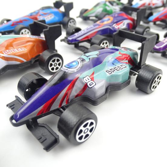 12Pcs Kids Racing Car Toy Pull Back Formula 1 Race Car Model Metal Body Rubber Wheels Die-cast Vehicle Decoration Toddlers Boys Birthday Gift