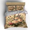 Elegant Floral Design Set: Home Decoration Exquisite Three-Piece Bedding Set Gift For Kids And Adults