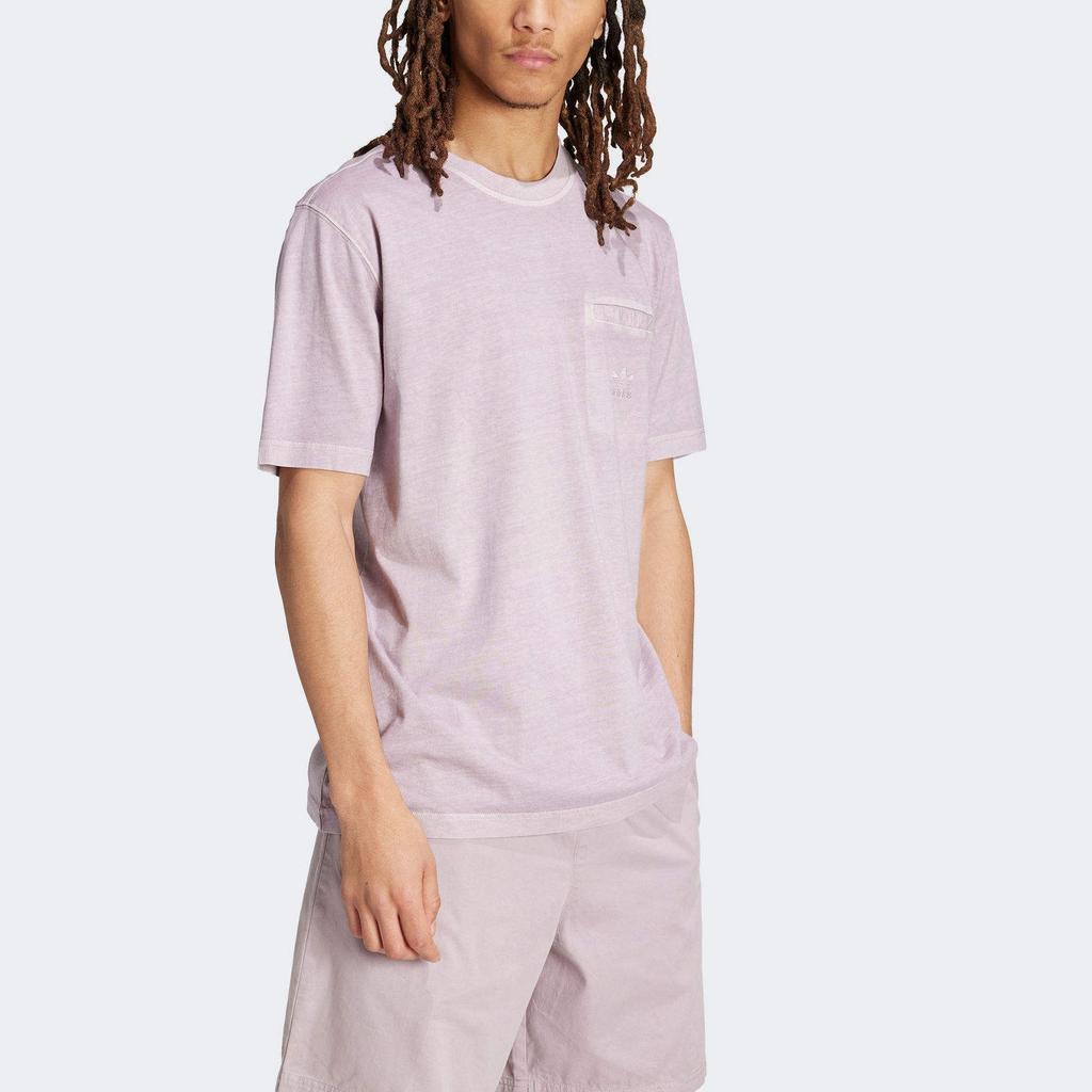 adidas T-shirt de poche teint Trefoil Essentials Pré-aimé Figue Homme Streetwear IS1762